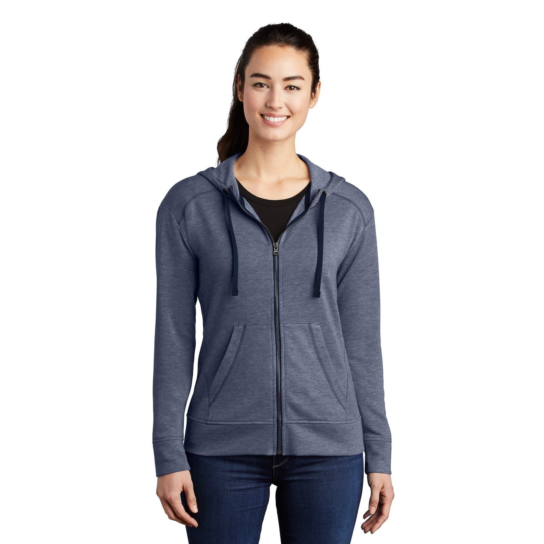 Sport-Tek-Sport-Tek ® Women's PosiCharge ® Tri-Blend Wicking Fleece Full-Zip Hooded Jacket LST293-MedTech-3